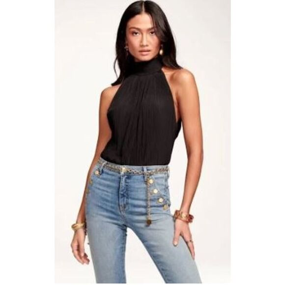 NWT 295 Ramy Brook Women's Arthur Pleated Mock Turtleneck Sleeveless Top M L - Picture 8 of 16